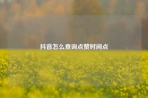 抖音怎么查询点赞时间点