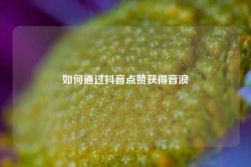 如何通过抖音点赞获得音浪