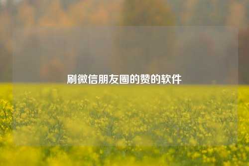 刷微信朋友圈的赞的软件